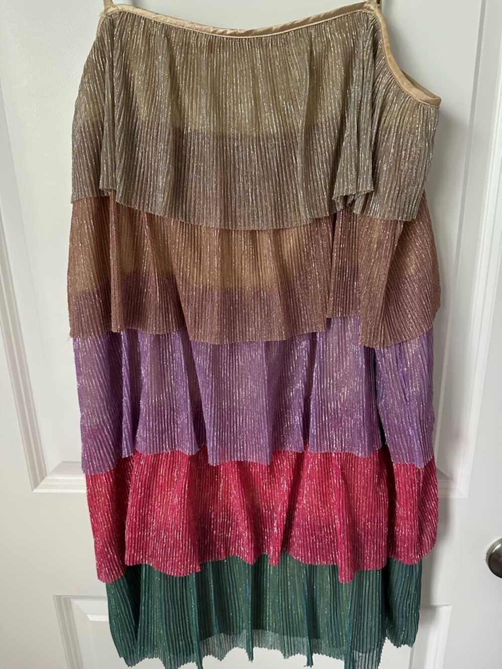 Tiered Metallic Rainbow mini Dress - Picture 4 of 6